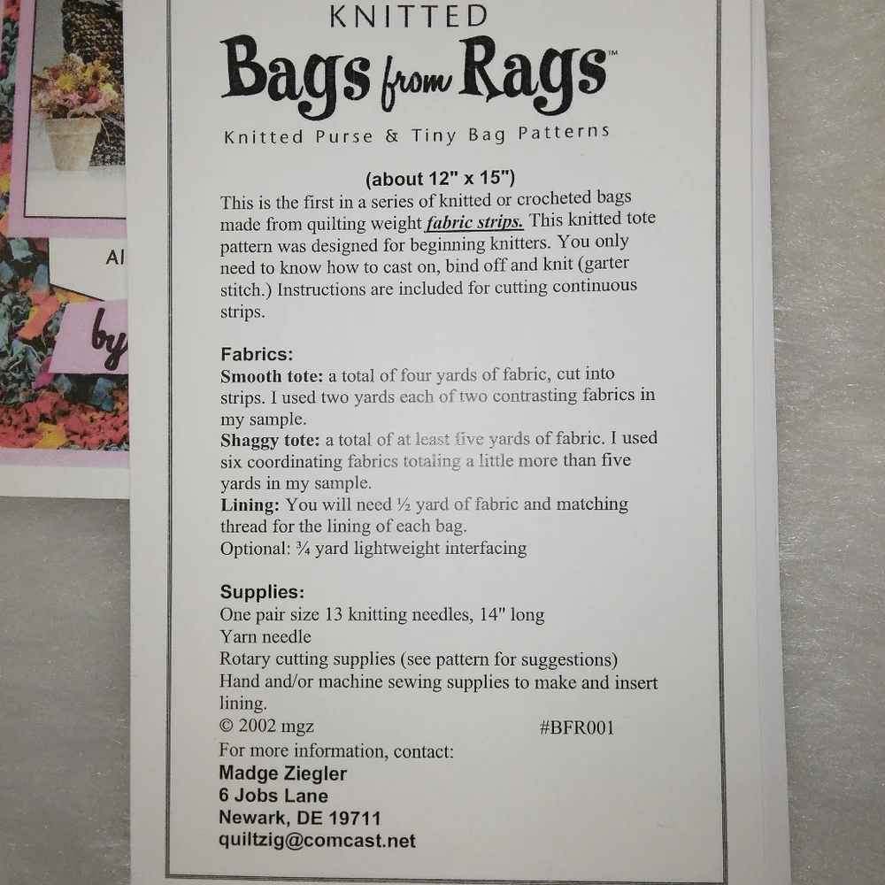 Madge Ziegler knitted bags